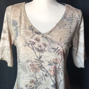one world Asian Floral Print Top
